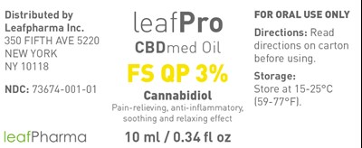 Leafpro Cbdmed Oil Fs Qp 3_10ml_bottle Label (Leafpro Etikett 30x72 Us)